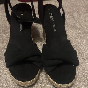 TOMS Black Espadrille Sandals